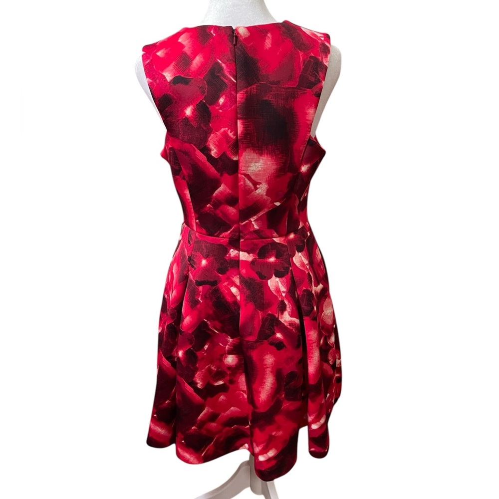 The Limited Eva Longoria Red and Black Patterned Sleeveless Fit and Flare Dress - Picture 6 of 17